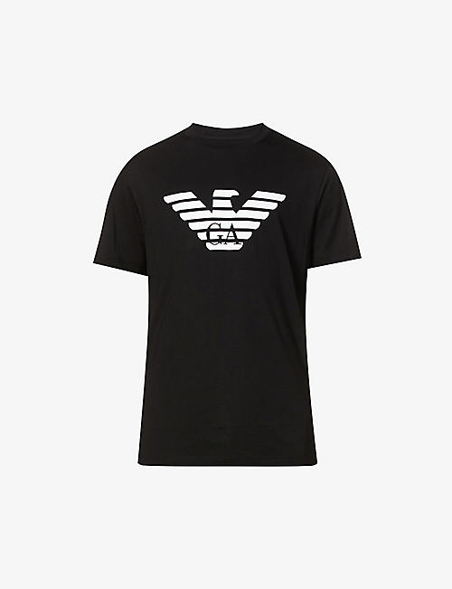 EMPORIO ARMANI: Logo-print cotton T-shirt