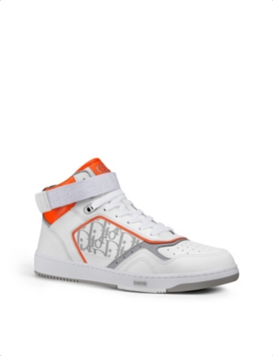 DIOR B27 Oblique print leather high top trainers Selfridges