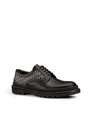 DIOR - Dior Explorer leather and jacquard Derby shoes | Selfridges.com