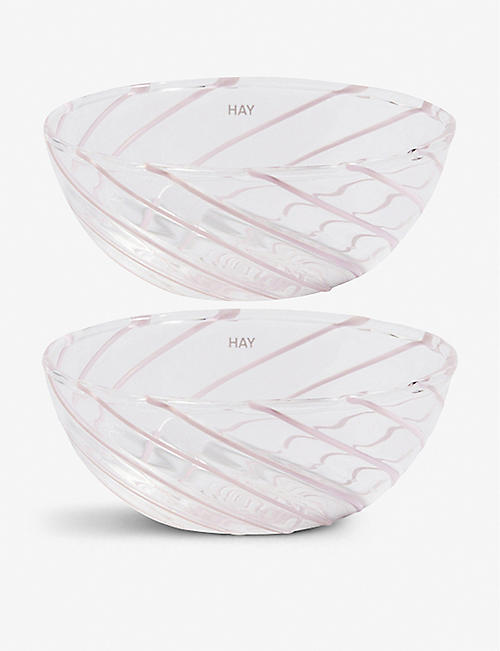 HAY: Spin striped glass bowl 8.5cm set of two