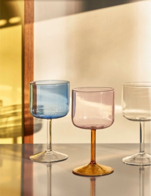 Shop Hay Tinted Borosilicate-glass Wine Glasses Set Of Two