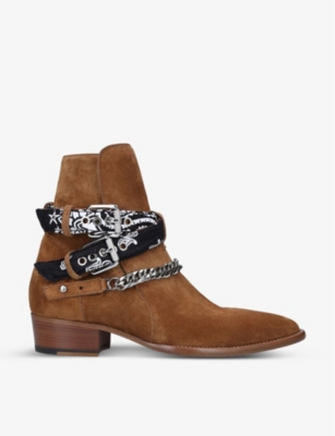 AMIRI: Bandana buckled suede boots