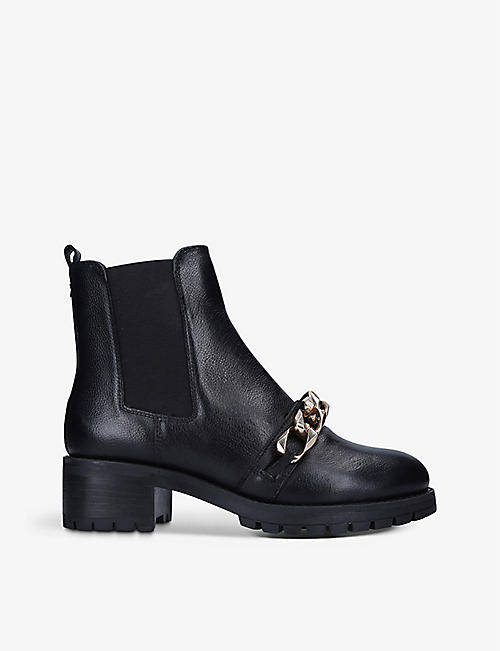 CARVELA: Salute chain-detail leather ankle boots