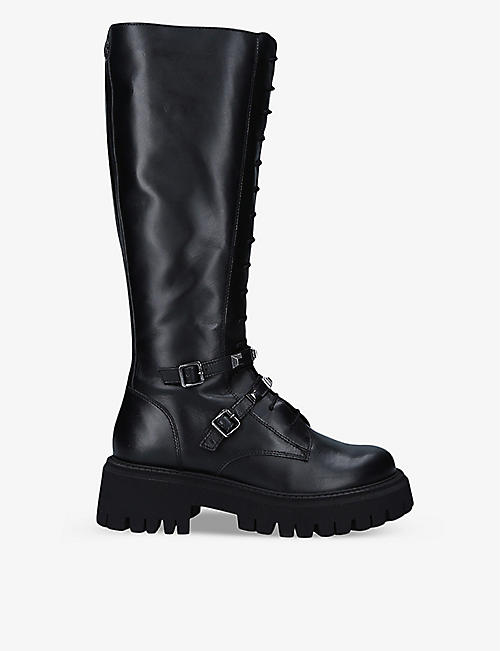 CARVELA: Confidence chunky-sole knee-high leather boots
