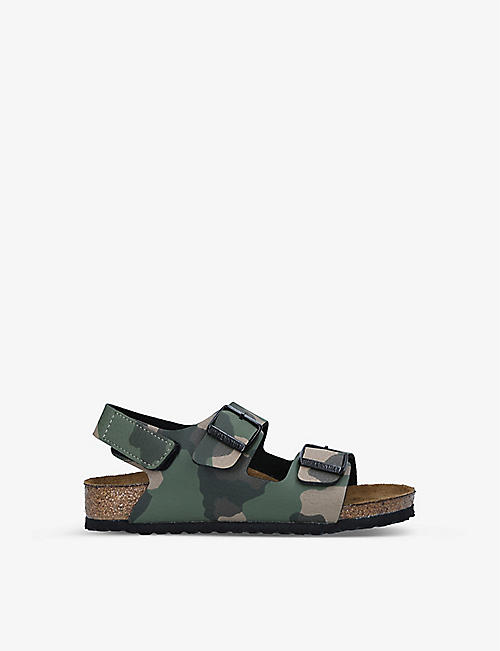 BIRKENSTOCK: Milano camo-print woven sandals 3-7 years
