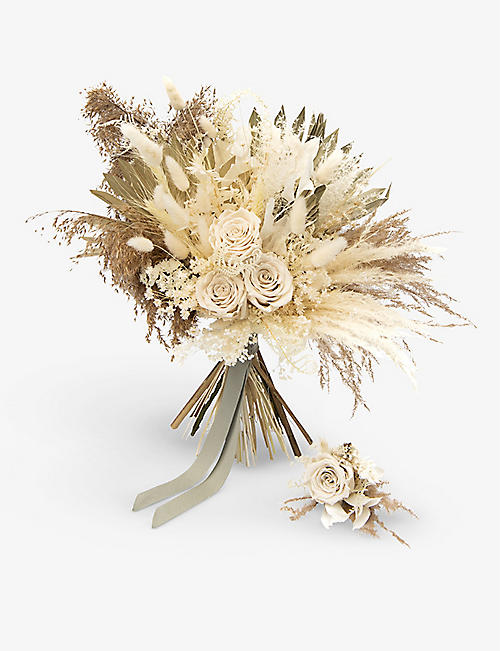 YOUR LONDON FLORIST: Dried bride’s bouquet and groom’s buttonhole set