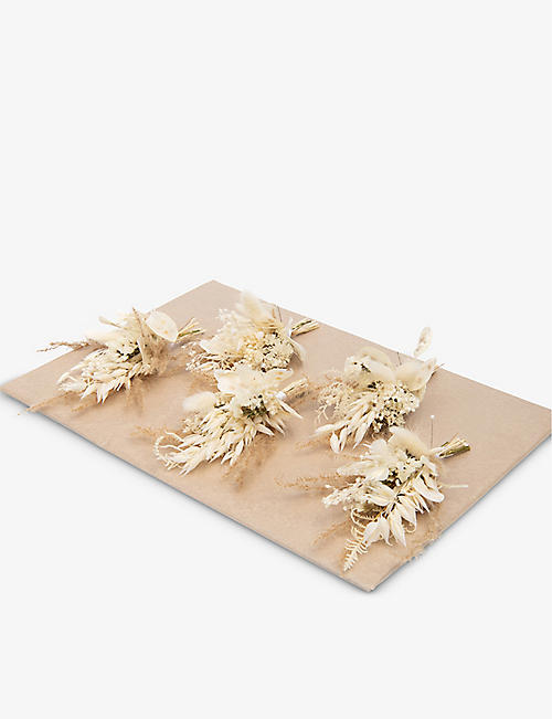 YOUR LONDON FLORIST: Guest buttonhole dried flower selection x5