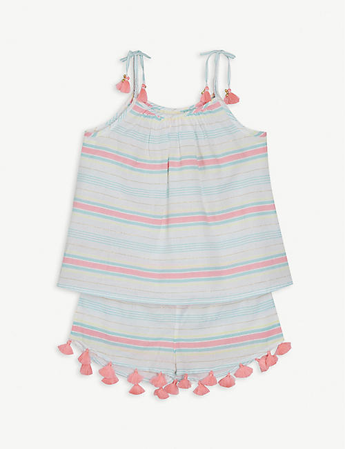 SUNUVA: Striped cotton top and shorts set 3-14 years