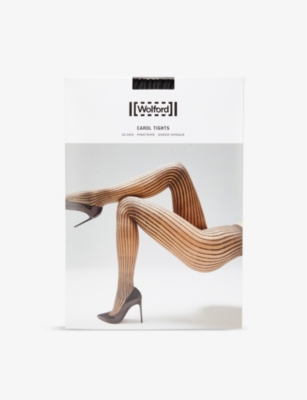 WOLFORD Carol graphic stripe stretch woven tights Selfridges