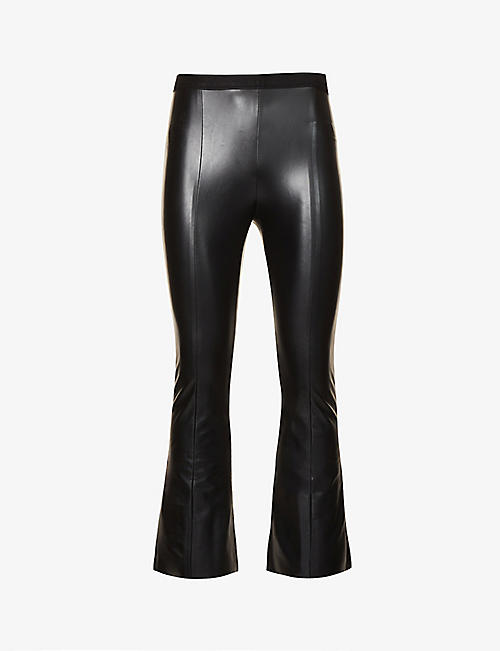 WOLFORD: Jenna Trousers high-rise faux-leather trousers