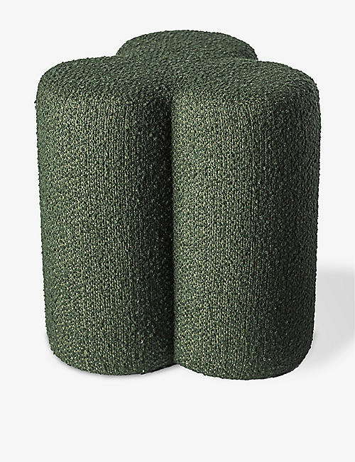 POLS POTTEN: Clover upholstered bouclé stool 45cm