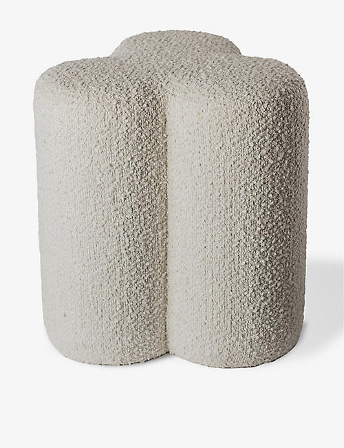 POLS POTTEN: Clover upholstered bouclé stool 45cm