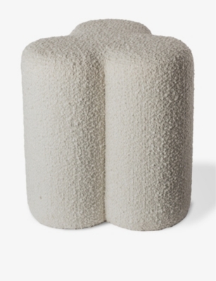 POLS POTTEN: Clover upholstered bouclé stool 45cm