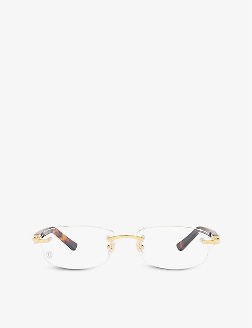 CARTIER: CT0048O rectangle-frame metal eyeglasses