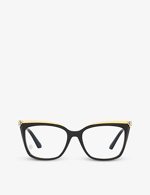 CARTIER: CT0033O cat eye-frame acetate and metal glasses