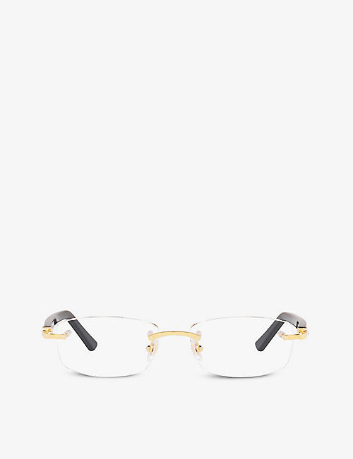 CARTIER：CT0048O 矩形镜架金属眼镜