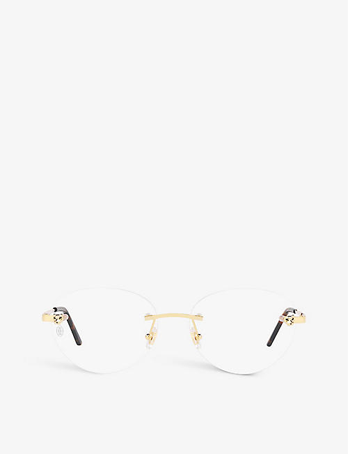 CARTIER: CT0028O oval-frame metal glasses
