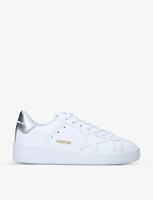 GOLDEN GOOSE: Women's Purestar embroidered leather trainers