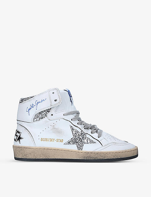 GOLDEN GOOSE: Women's Sky Star 80185 leather high-top trainers