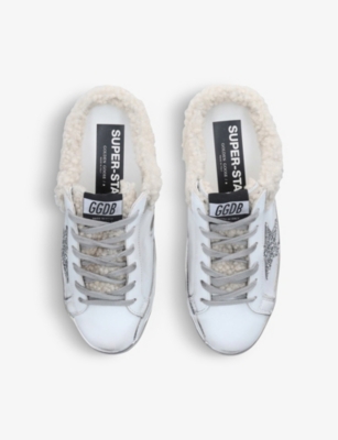 Golden Goose Shearling Superstar Slip-on Sneakers In White