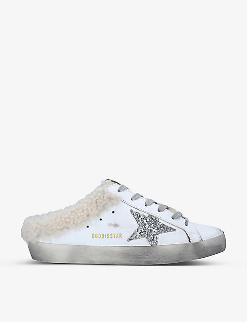 GOLDEN GOOSE: Superstar Sabot 10224 leather and shearling trainers