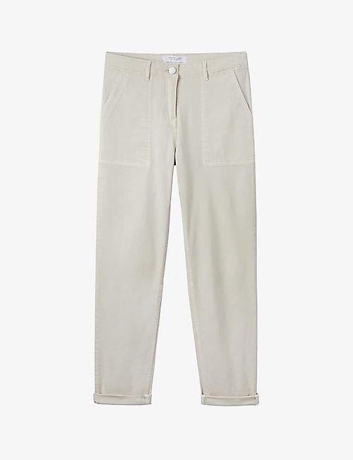 THE WHITE COMPANY: Brompton mid-rise cotton-blend trousers