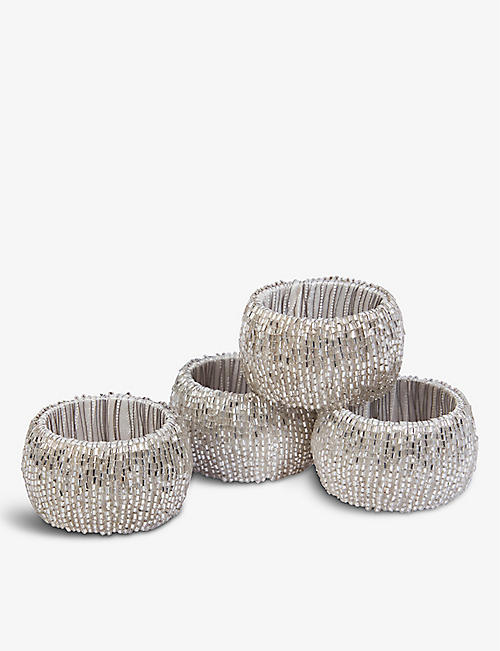 THE WHITE COMPANY: Beaded glass napkin rings set of four