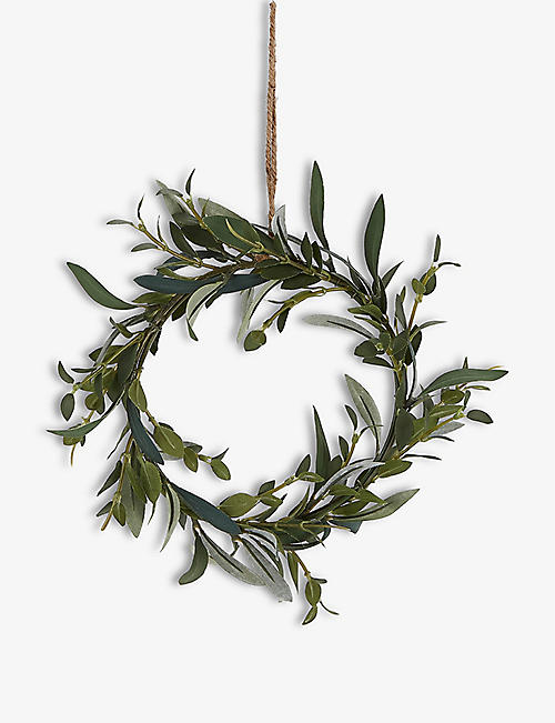 THE WHITE COMPANY: Leaf-embellished faux Christmas wreath 16cm