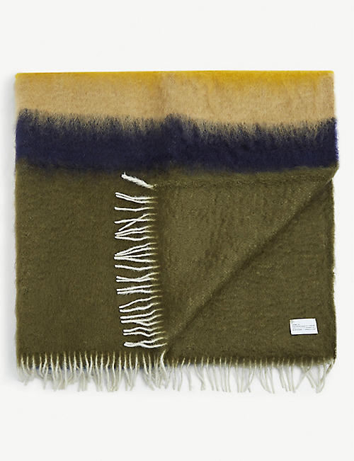 LOEWE: Striped mohair and wool-blend blanket