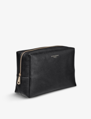 Shop Aspinal Of London Black London Large Grained-leather Case