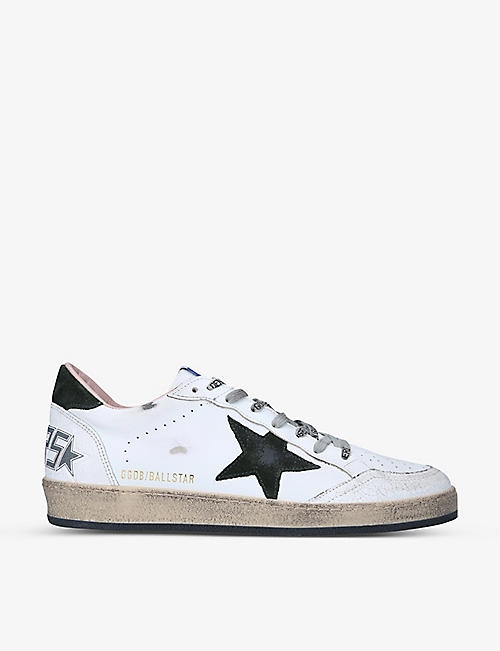 GOLDEN GOOSE: Mens Ballstar low-top leather trainers