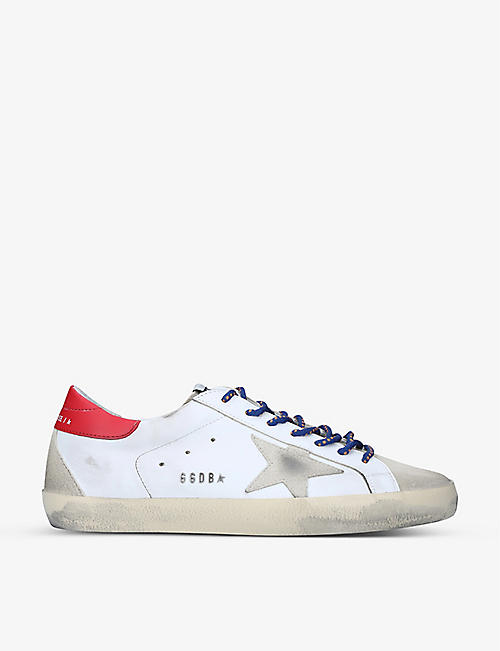 GOLDEN GOOSE: Men's Superstar logo-patch leather low-top trainers
