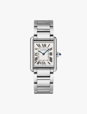 CARTIER CRWSTA0052 Tank Must large stainless steel quartz watch