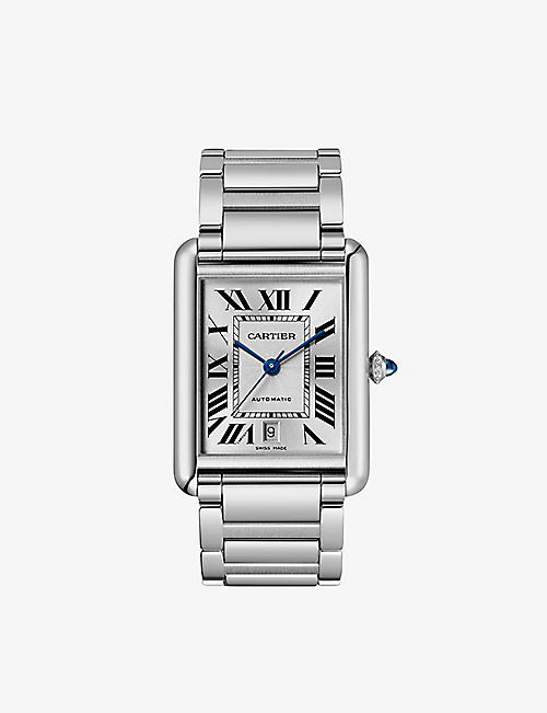CARTIER: CRWSTA0053 Tank Must extra-large stainless-steel automatic watch