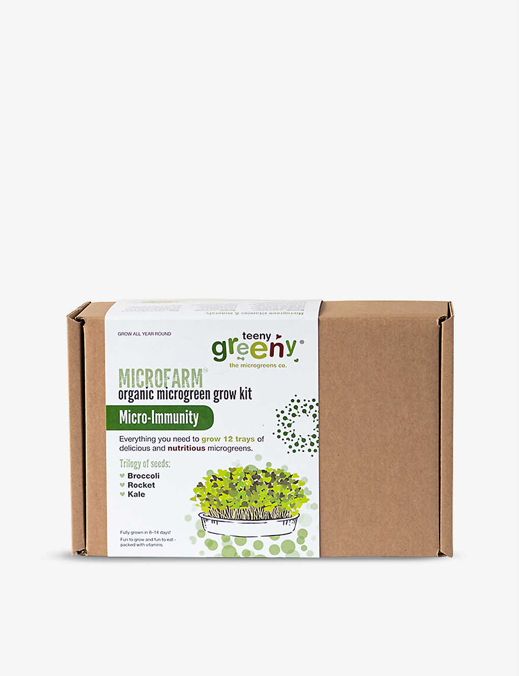 Grow Your Own Microgreens in 14 Days Broccoli Kale Immune Boost Farm in A Box by Teeny Greeny Pea Rocket