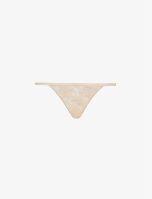 Hanky Panky Signature High-rise Stretch-lace Thong In Chai