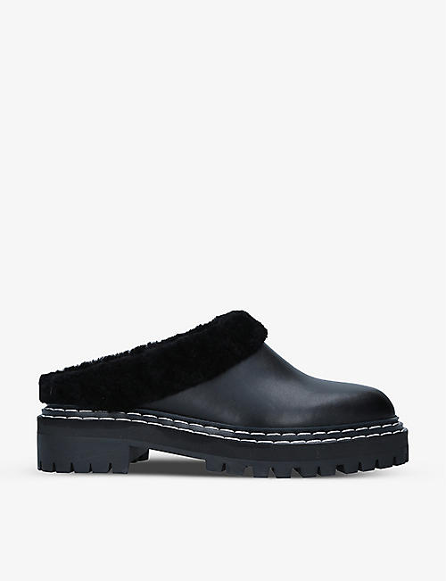 PROENZA SCHOULER: Lug-sole shearling and leather mules