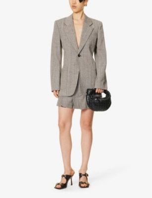 Bottega Veneta Womens Black-gold Mini Jodie Intrecciato Leather Top-handle Bag In Black