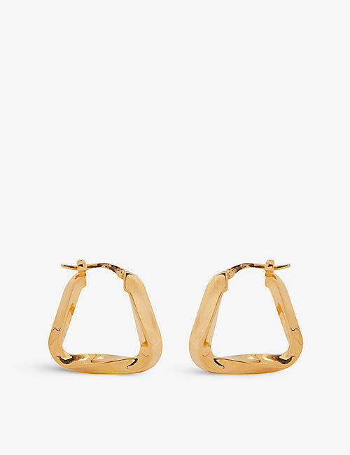 BOTTEGA VENETA: Twist 18ct yellow gold-plated sterling-silver hoop earrings