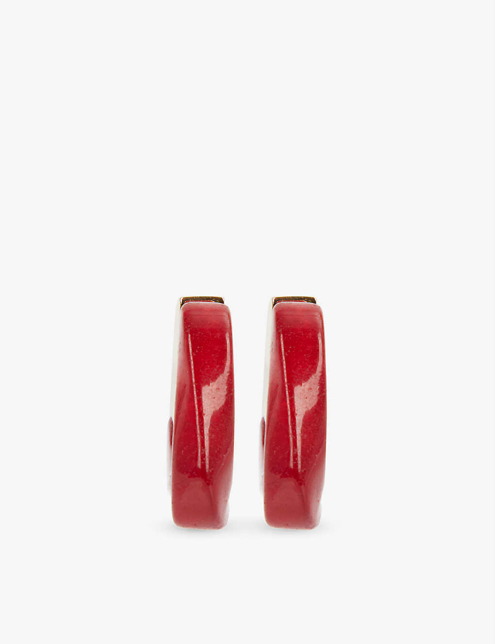 Marble Twist red jade hoop earrings(9280562)