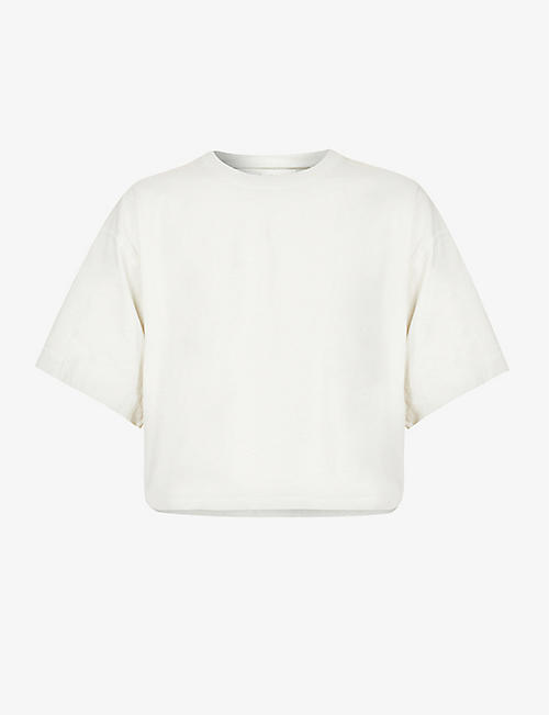 JOAH BROWN: Boxy cropped cotton T-shirt