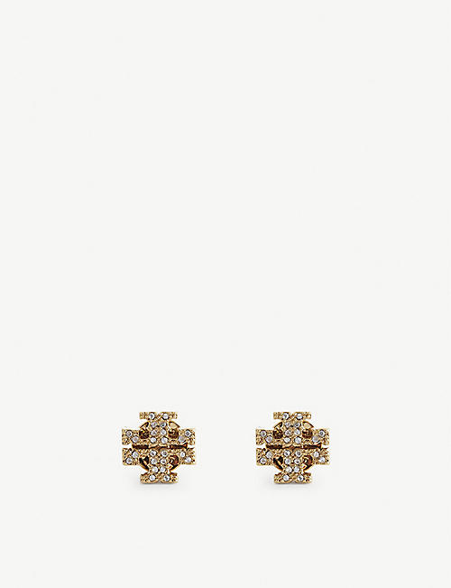TORY BURCH: Kira brass and Swarovski-crystal earrings