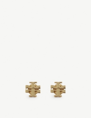 Tory Burch Kira 18ct Yellow Gold-plated Brass Stud Earrings In Tory Gold