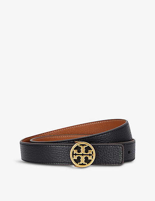 TORY BURCH: Reversible branded leather belt