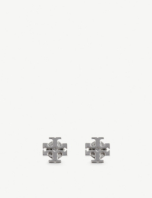 Kira silver-plated brass stud earrings