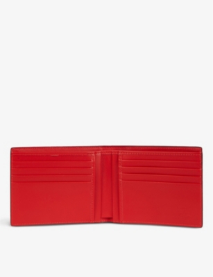 Shop Christian Louboutin Mens Loubi/black Coolcard Logo-plaque Leather Bifold Wallet