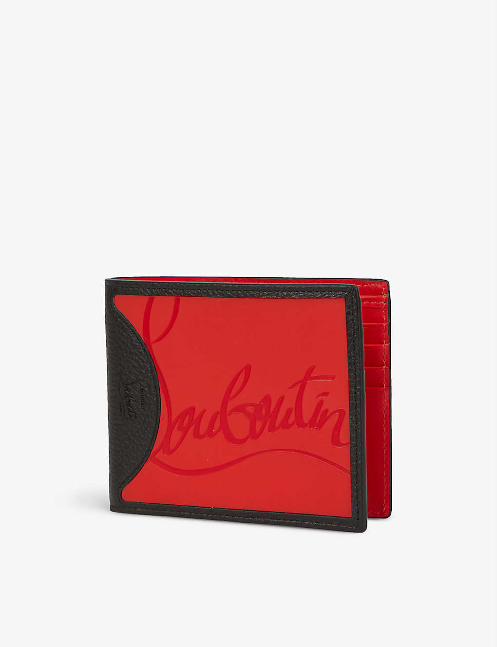 Shop Christian Louboutin Coolcard Logo-plaque Leather Bifold Wallet In Loubi/black
