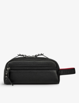 Christian Louboutin Black Genuine Leather Spikes Clutch Bag with