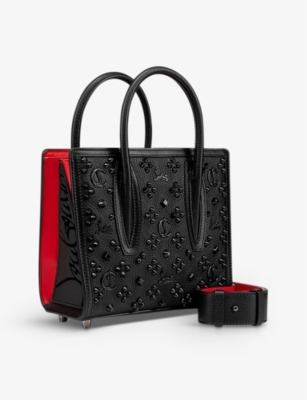 Shop Christian Louboutin Womens Black/ultrablack Paloma S Mini Leather Tote Bag