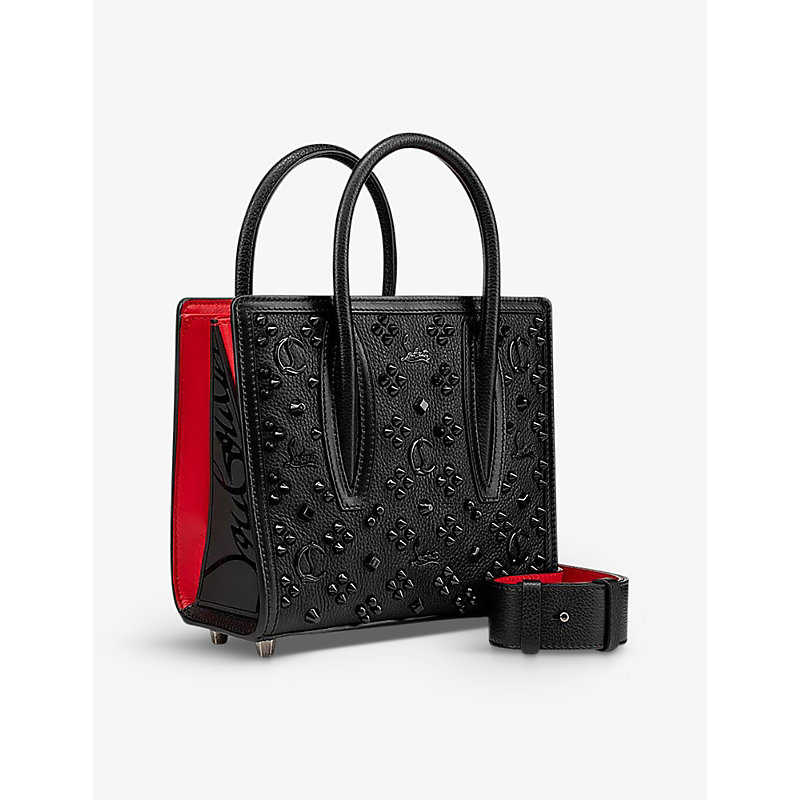 Shop Christian Louboutin Womens Black/ultrablack Paloma S Mini Leather Tote Bag